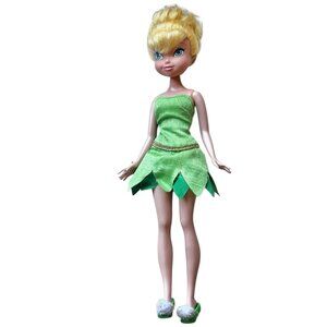 Disney Tinkerbell Doll 2010 Blonde Hair Green Dress Collectible